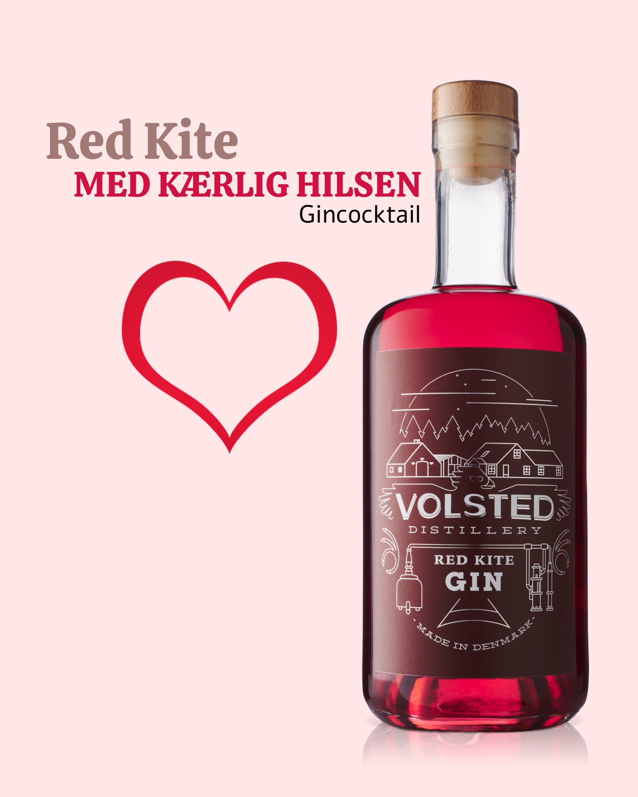 Red Kite gin - MED KÆRLIG HILSEN sæt 💗